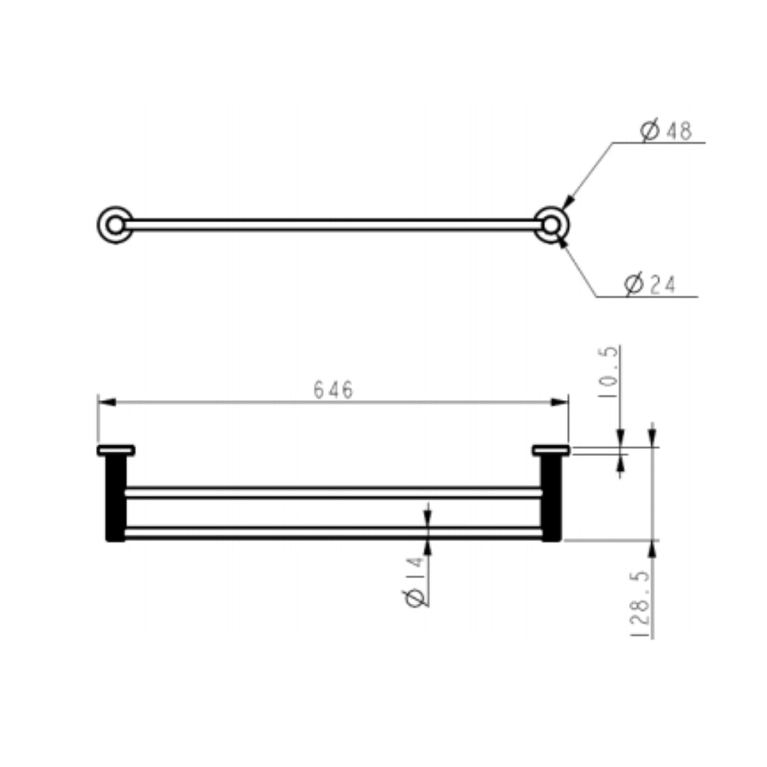 Linie Fluted Double Towel Rail
