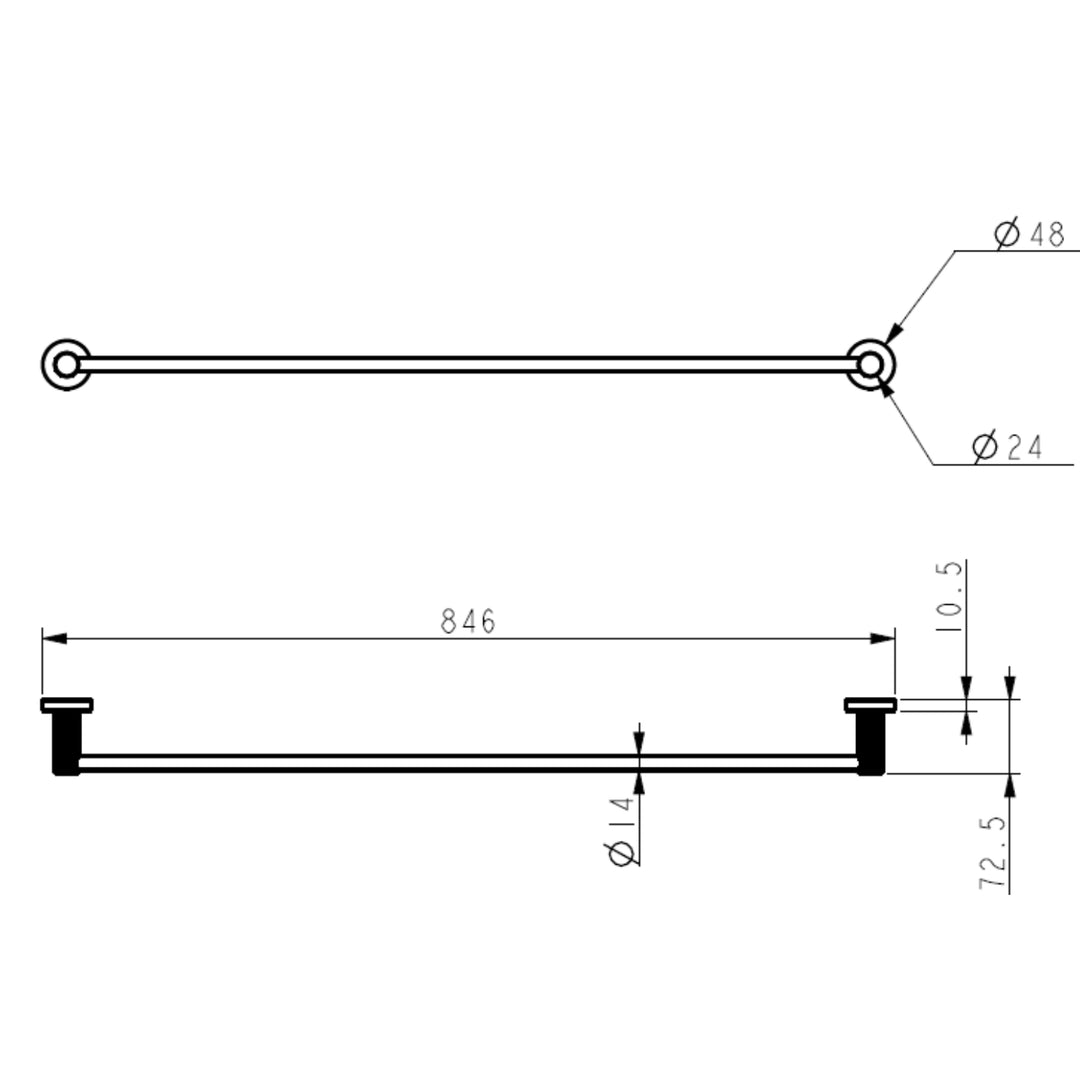 Linie Fluted Single Towel Rail