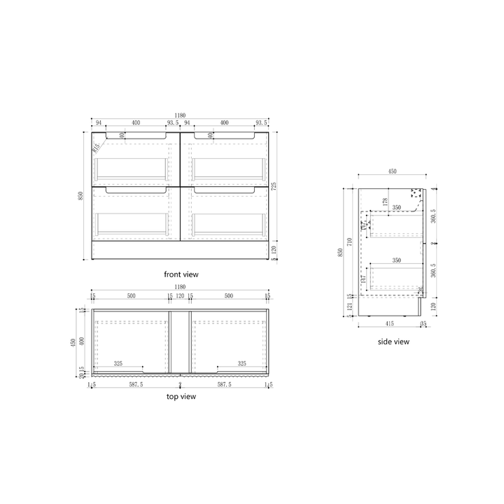 Lovina Fluted Freestanding Vanity (600-1800mm)