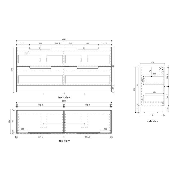 Lovina Fluted Freestanding Vanity (600-1800mm)