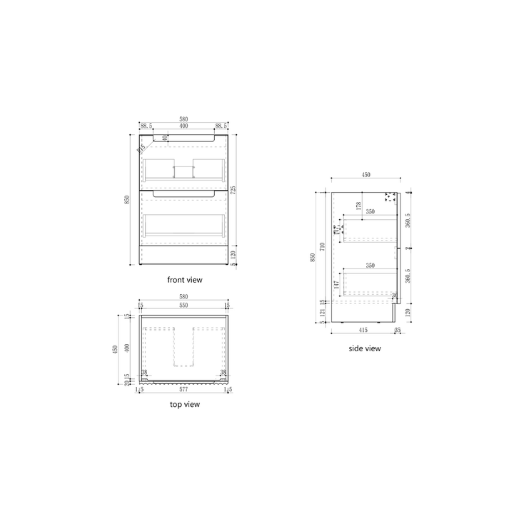 Lovina Fluted Freestanding Vanity (600-1800mm)