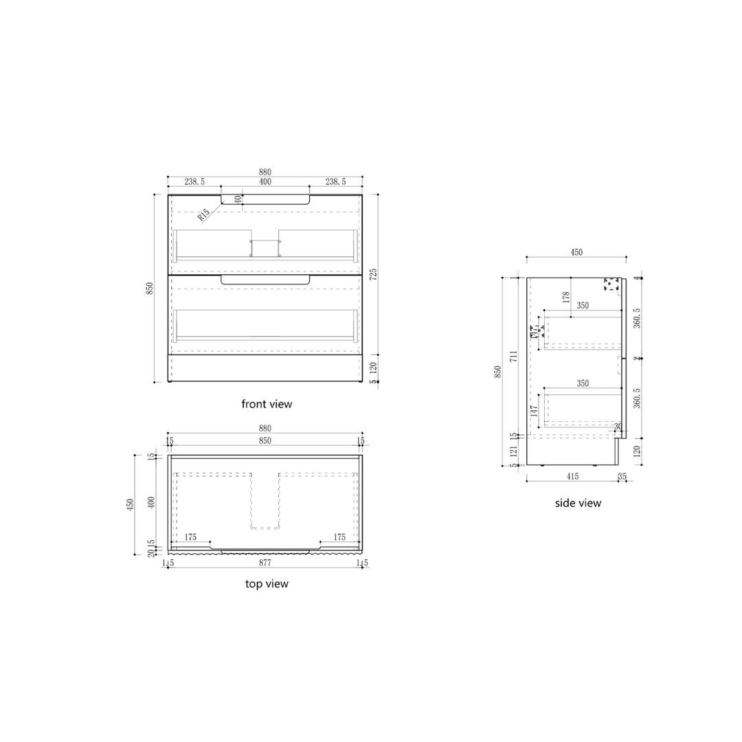 Lovina Fluted Freestanding Vanity (600-1800mm)