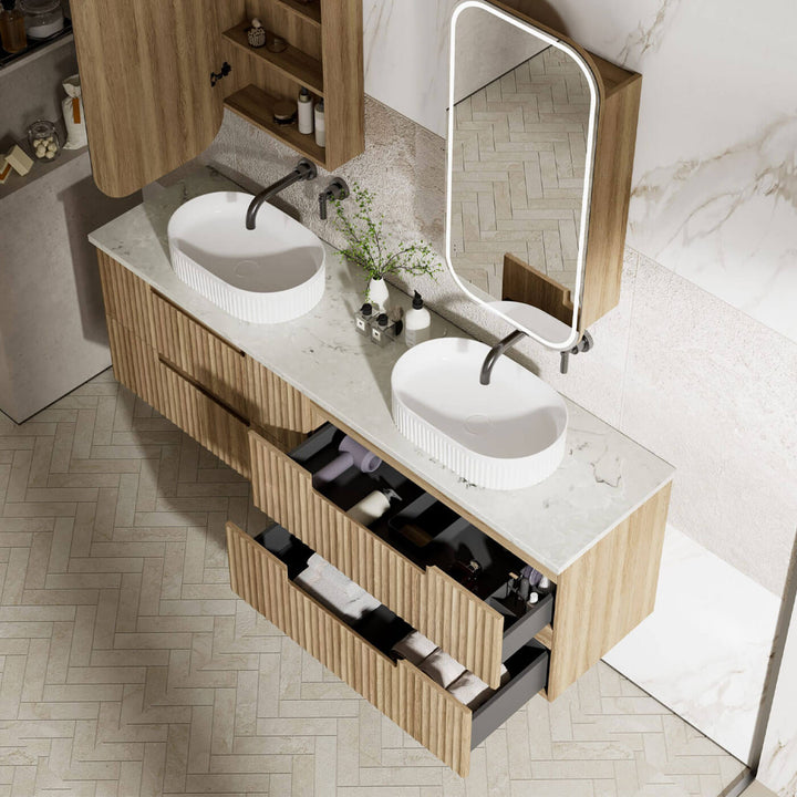 Lovina Fluted Wall Hung Vanity (600-1800mm)