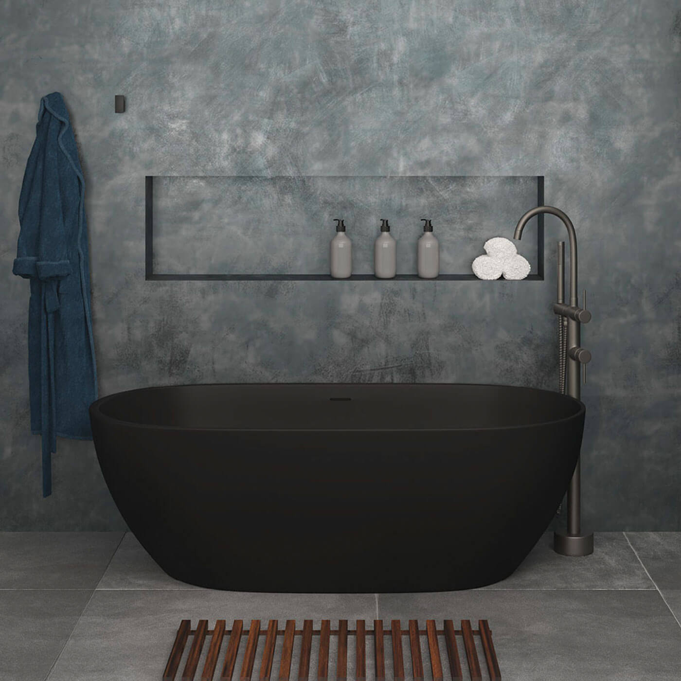 Luciana Freestanding Cast Stone Bathtub Sunlight Bathrooms