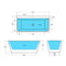 Lune Square Freestanding Back to Wall Bathtub 1575-1700mm