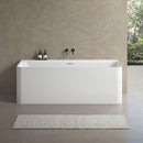 Lunus Back to Wall Overflow Bathtub Gloss White 1400-1700mm