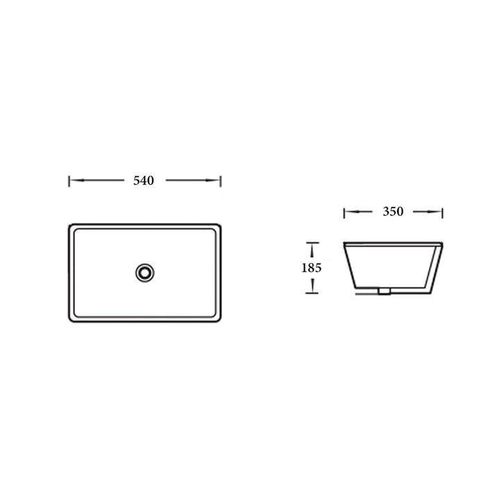Malmo Undermount Ceramic Basin 540x350mm