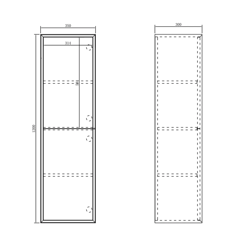 Marlo Tall Boy Storage Cabinet 1200mm