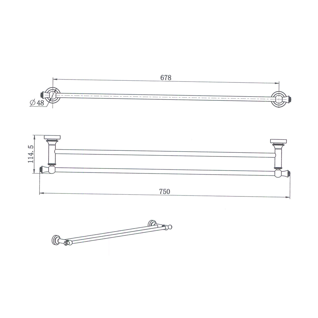 Medoc Round Double Towel Rail