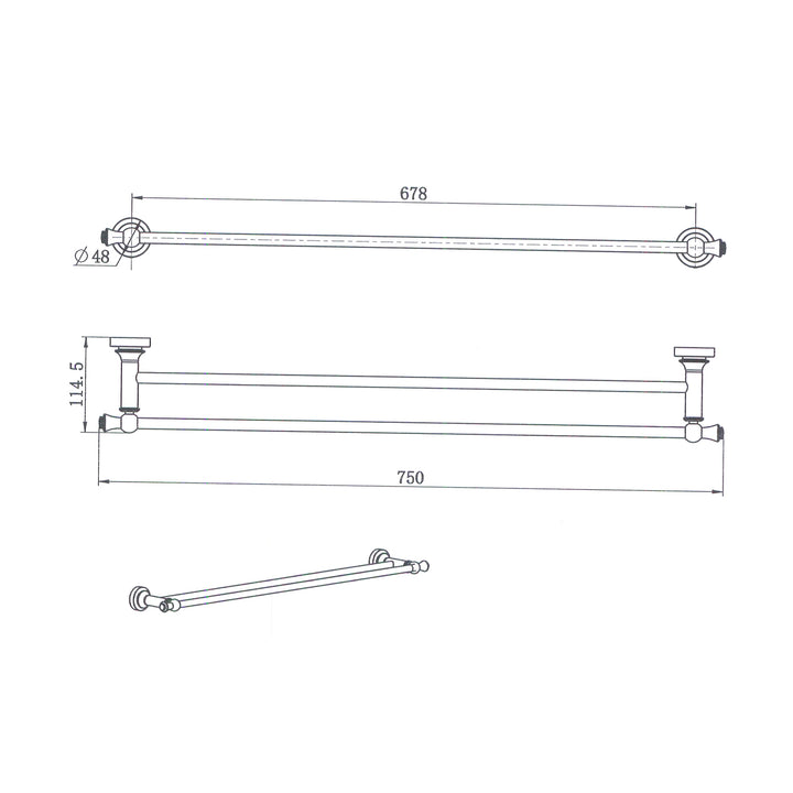 Medoc Round Double Towel Rail