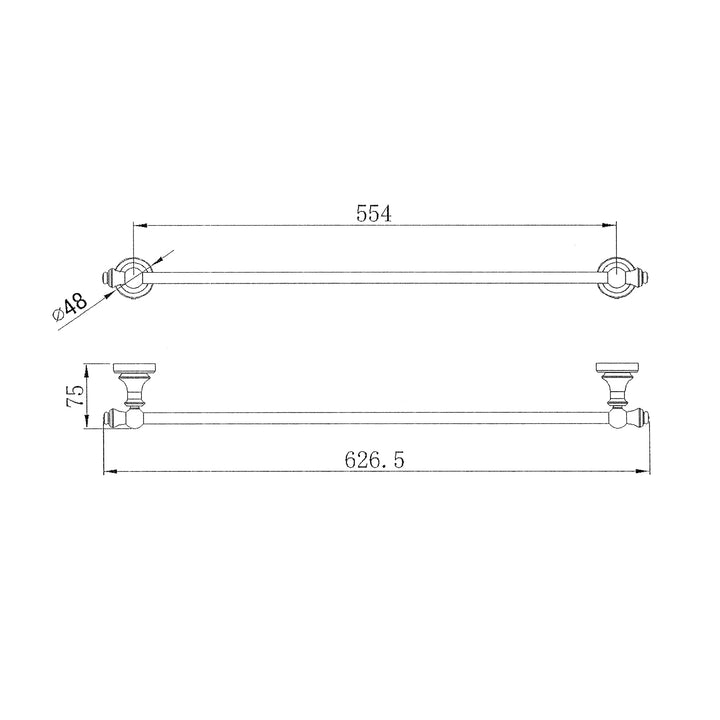 Medoc Round Single Towel Rail