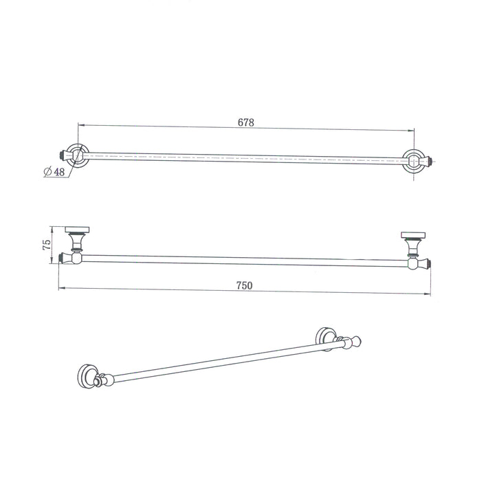 Medoc Round Single Towel Rail