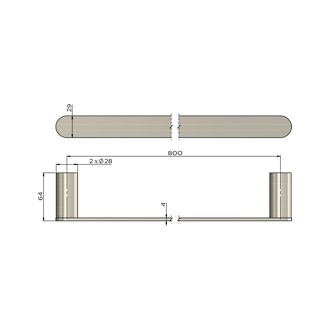 Curvae Single Towel Rail 600-800mm