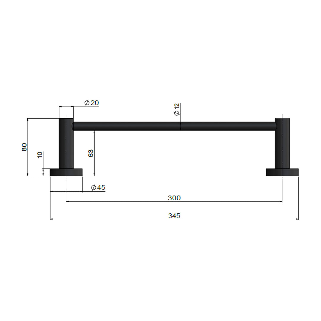 Meir Mini Hand Towel Rail 300mm