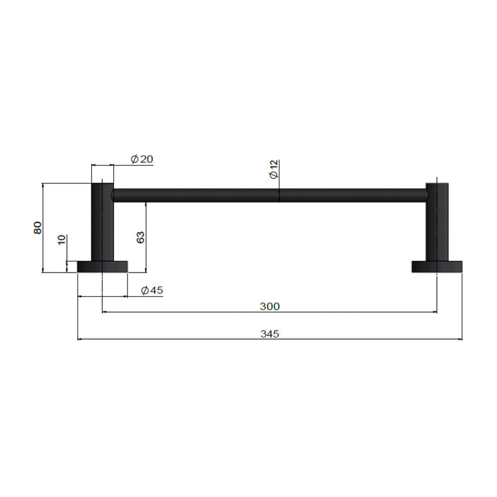 Meir Mini Hand Towel Rail 300mm