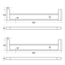 Milan Double Towel Rail 600mm/800mm