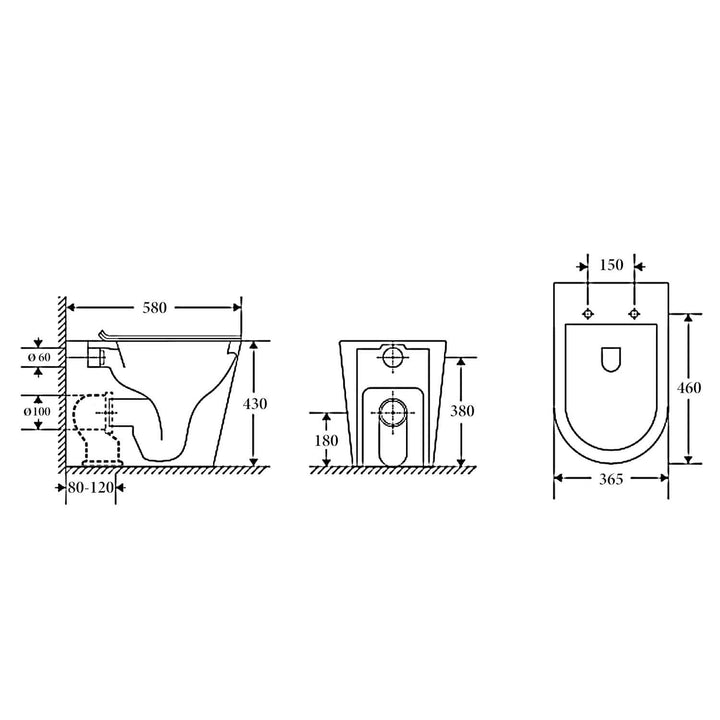 Milan In Wall Rimless Toilet R&T Cistern Package