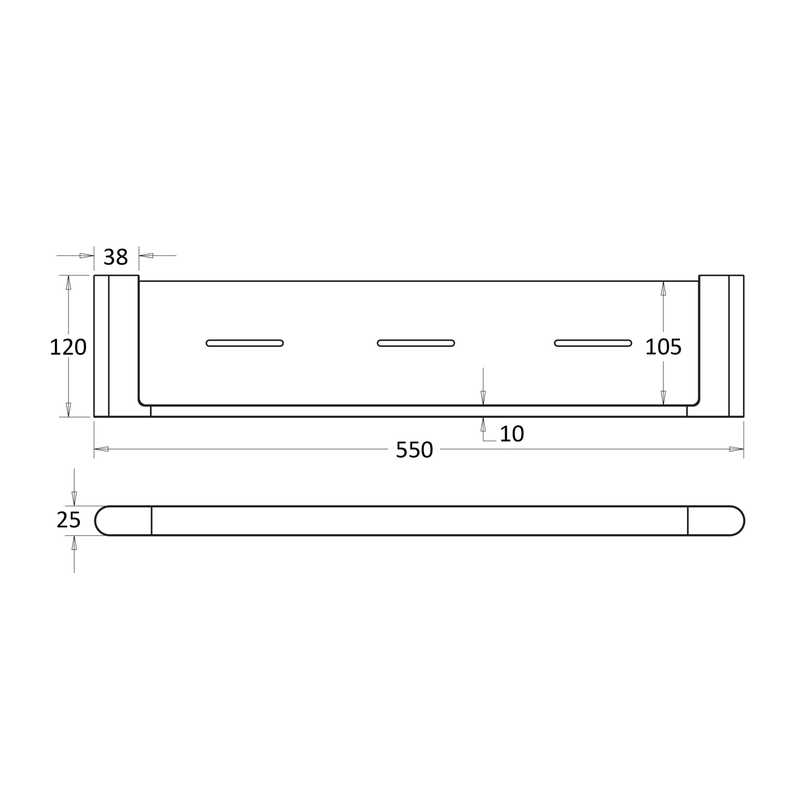 Milan Shower Shelf 550mm