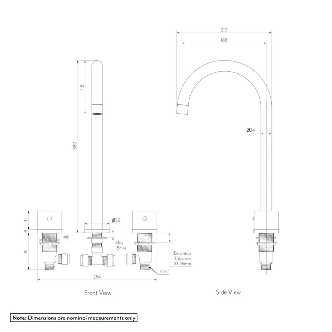 Milani Hob Assembly Tap Set