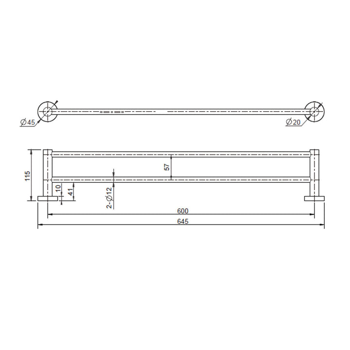 Mirage Round Double Towel Rail