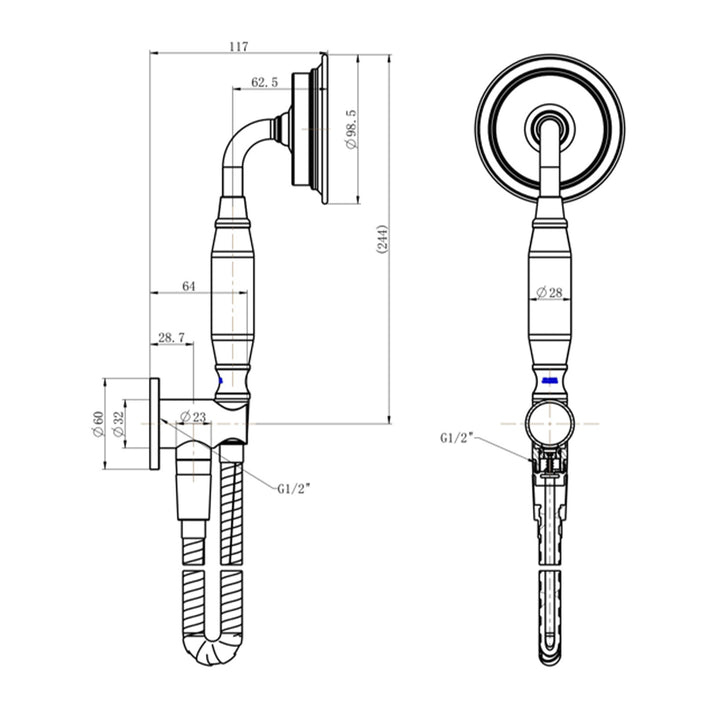 Montpellier Brass Shower Handset