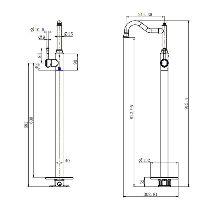 Montpellier Freestanding Bathtub Mixer Spout