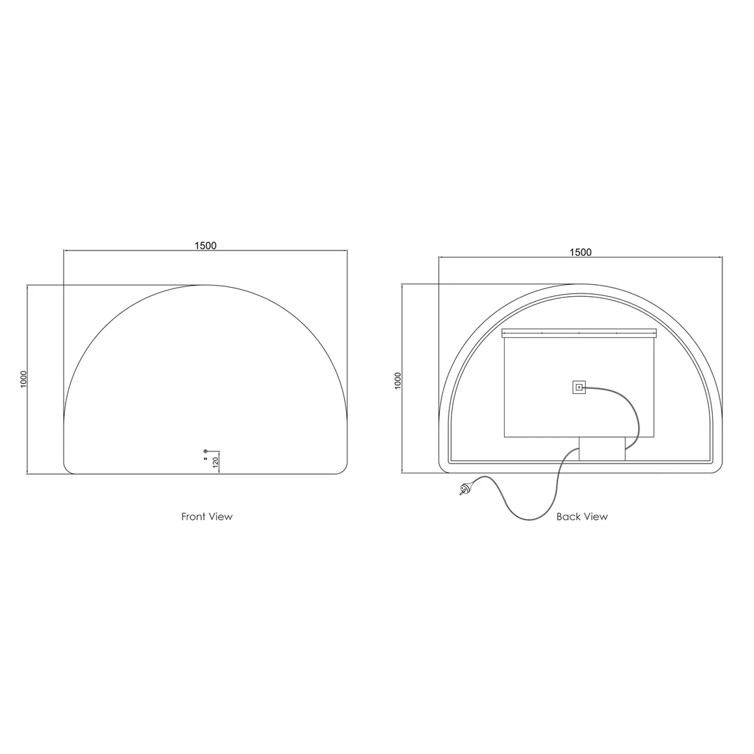 Moonlight LED Arched Backlit Bathroom Mirror
