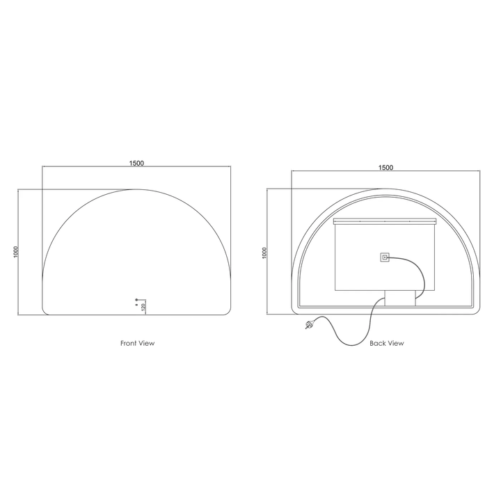 Moonlight LED Arched Backlit Bathroom Mirror