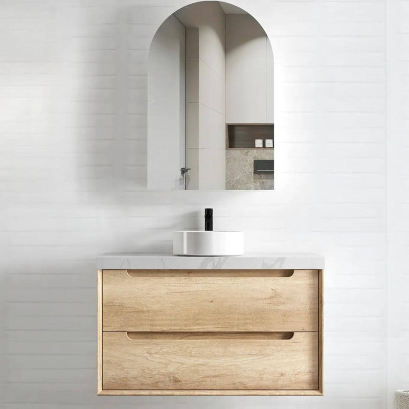 Byron Natural Oak Soft Close Wall Hung Vanity (600-1500mm)