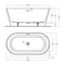 Nava Oval Freestanding Overflow Bathtub Gloss White 1400-1700mm