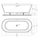 Nava Oval Freestanding Overflow Bathtub Gloss White 1400-1700mm