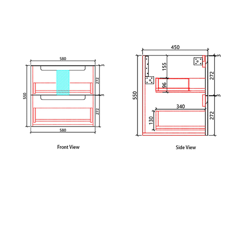 Neva Fluted Matte White Wall Hung Vanity