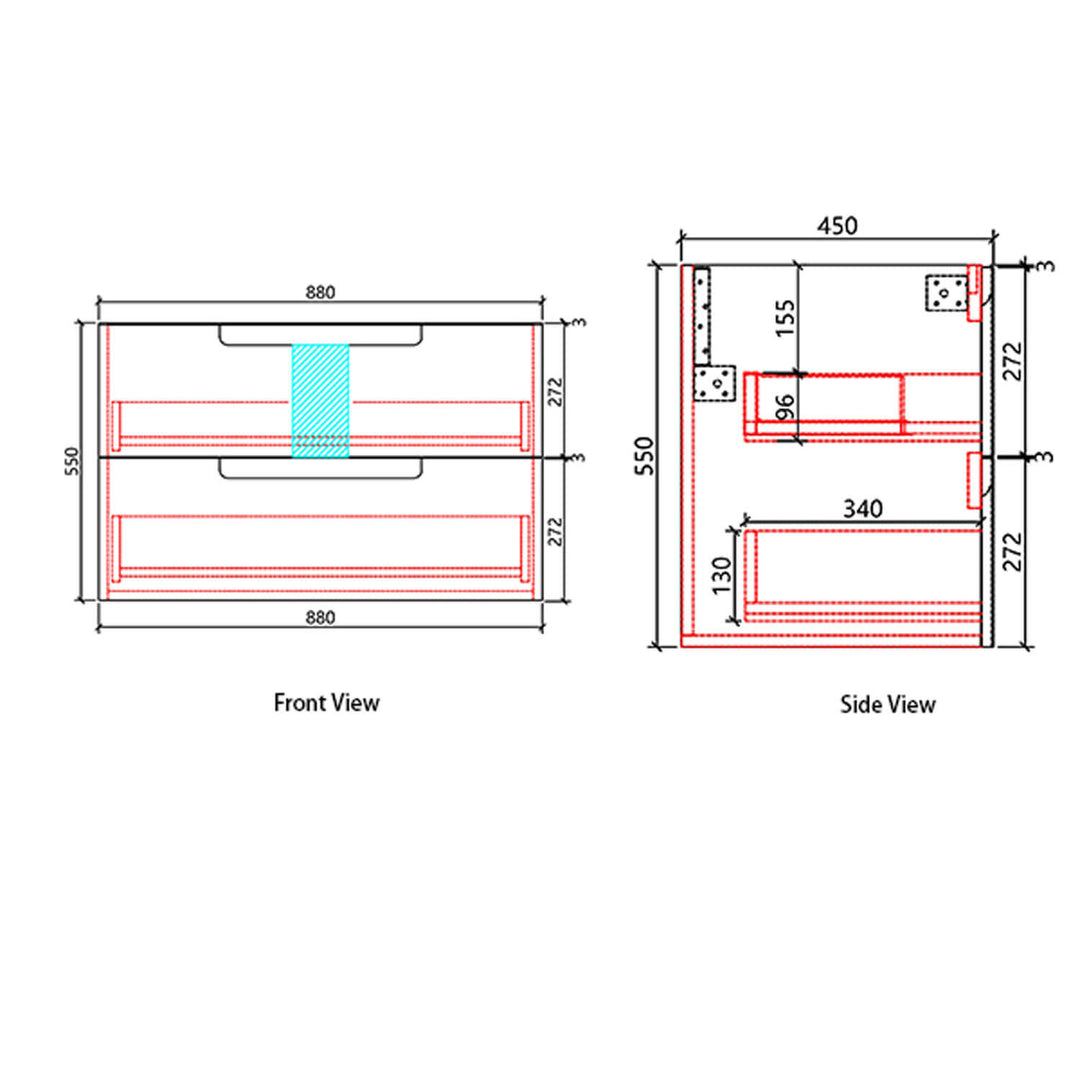 Neva Fluted Matte White Wall Hung Vanity