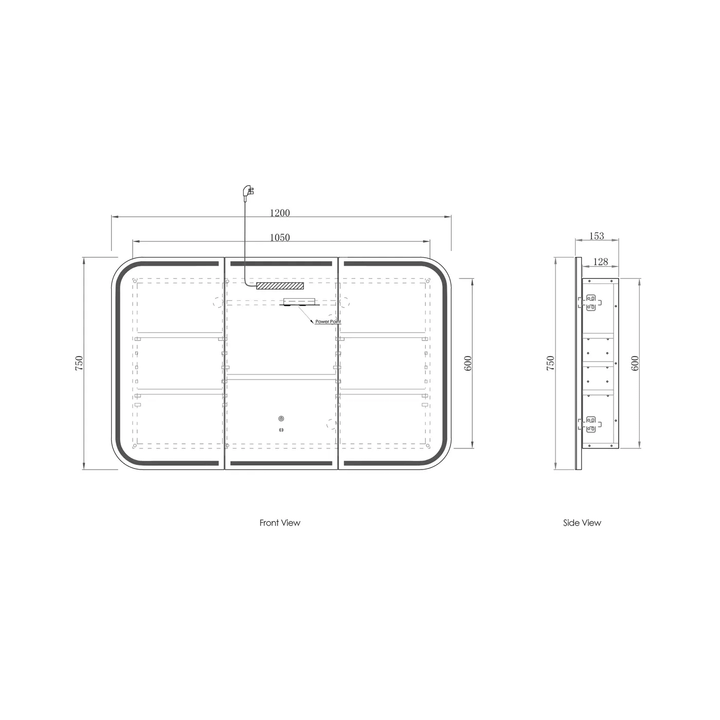 Newport LED Rectangular Mirror Cabinet (900-1500mm)
