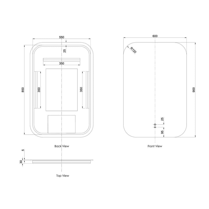 Newport LED Rectangular Bathroom Mirror