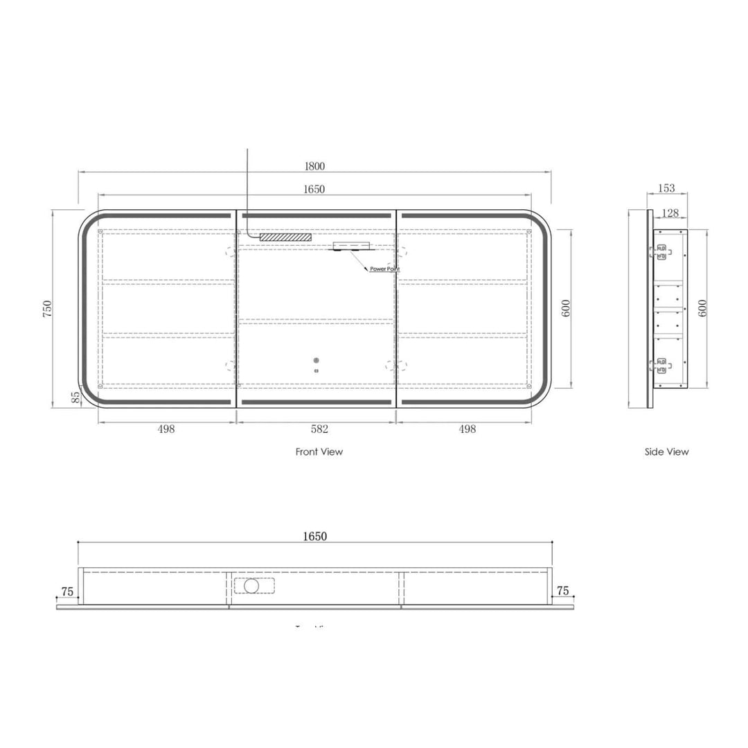 Newport LED Rectangular Mirror Cabinet