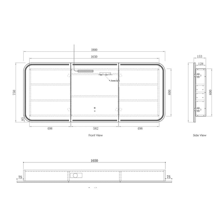 Newport LED Rectangular Mirror Cabinet