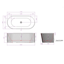 Noosa Fluted Back to Wall Bathtub 1500-1700mm