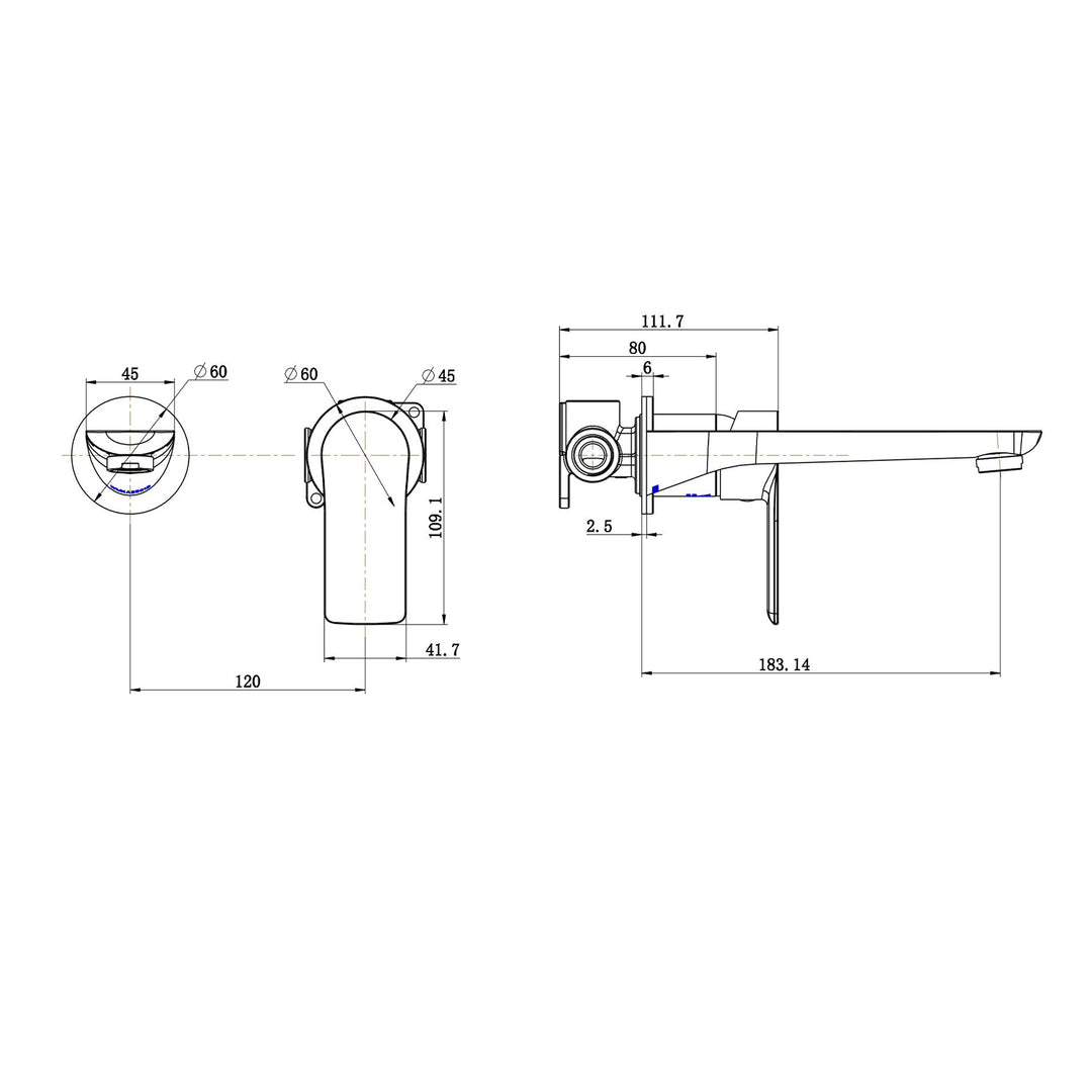 Nova Paddle Wall Mixer Set