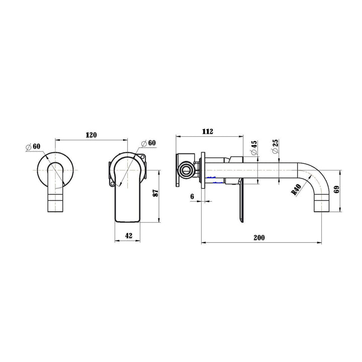 Nova Curved Wall Mixer Set