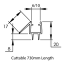 Optima Shower Screen Water Seal Bottom Strip