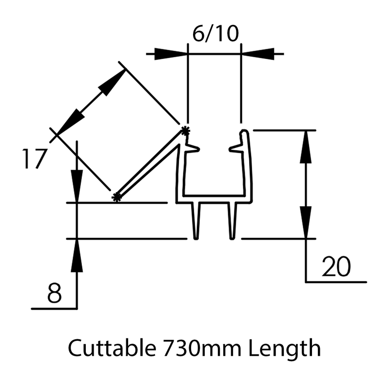 Optima Shower Screen Water Seal Bottom Strip