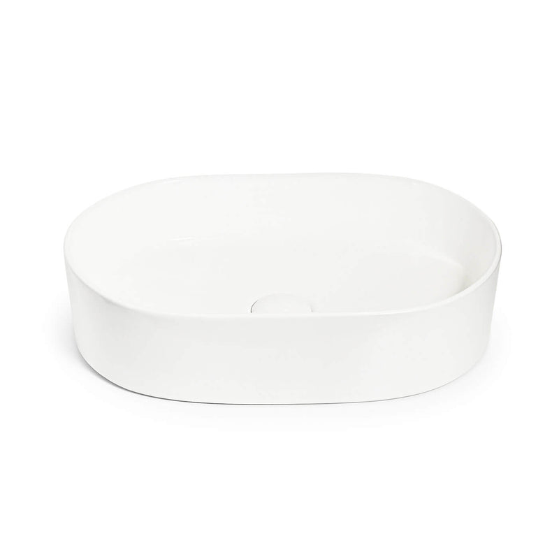 Oslo Pill LUX Oval Above Counter Ceramic Basin 500mm