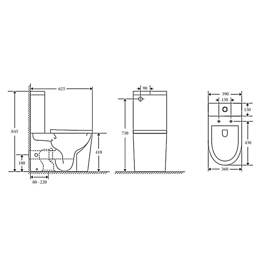 Oslo Short-Projection Rimless Back to Wall Toilet Suite