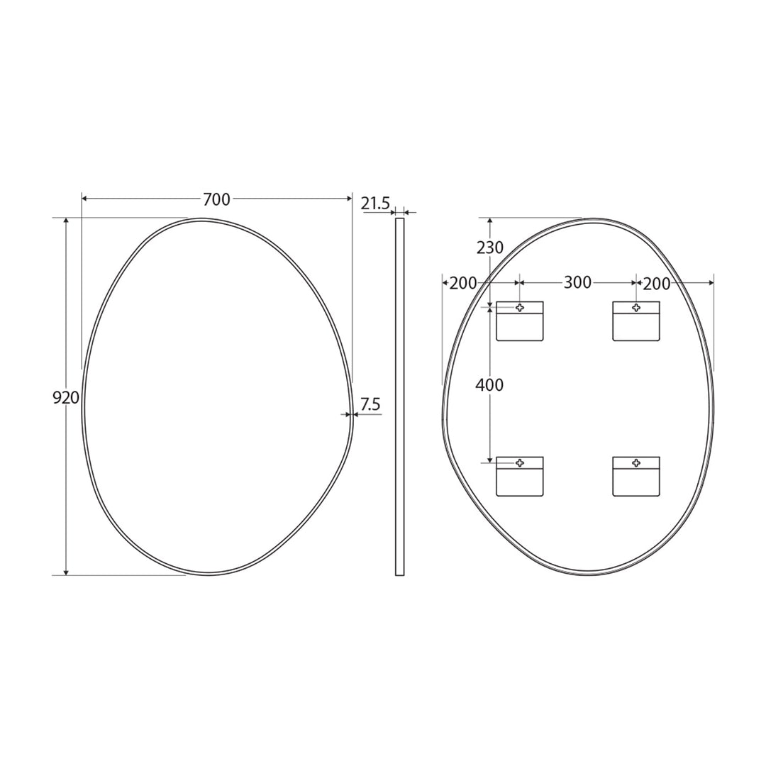 Pebble Asymmetrical Framed Mirror