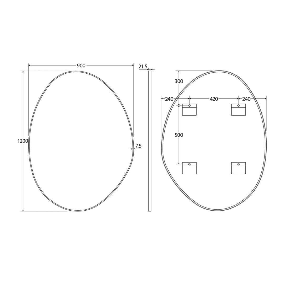 Pebble Asymmetrical Framed Mirror