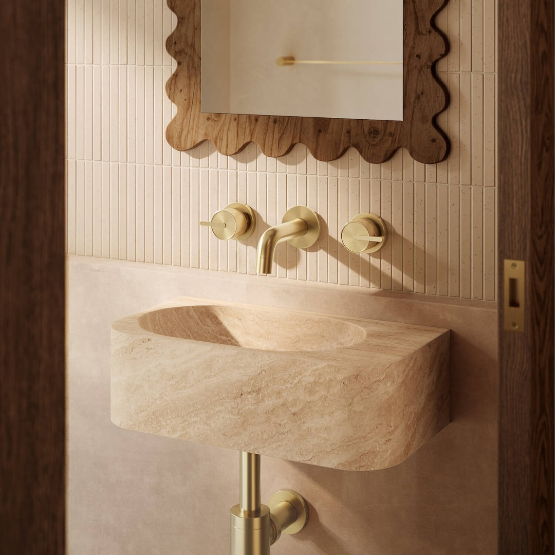 Pedra Wall Hung Stone Basin 420mm