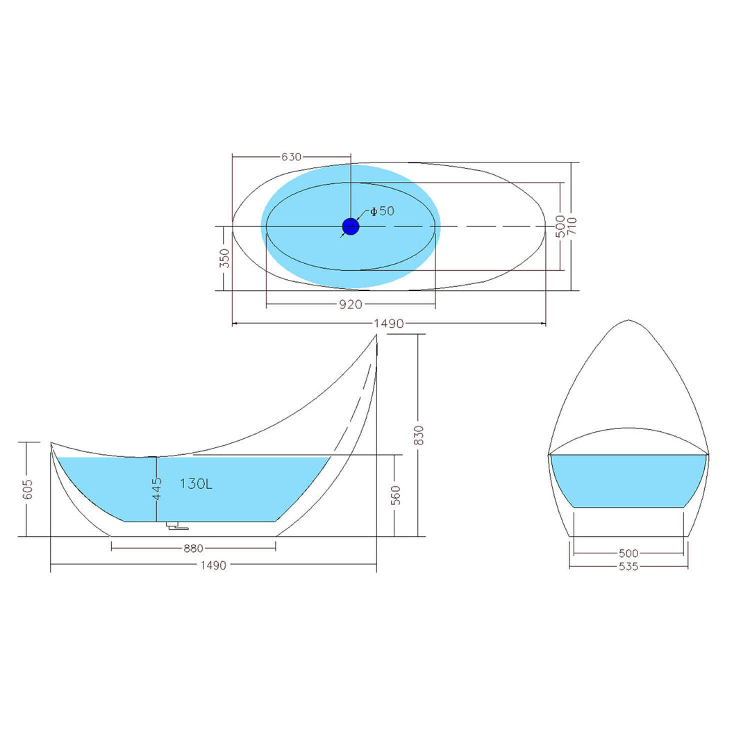 Posh Arched Freestanding Bathtub