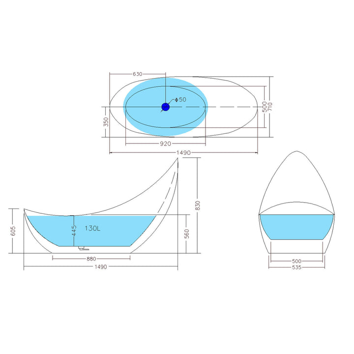 Posh Arched Freestanding Bathtub