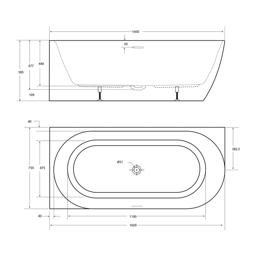Positano Curved Corner Bathtub